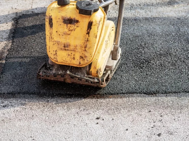 asphalt patching and repair with compactor