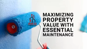 property maintenance blog post hero image with a blue paint roller.
